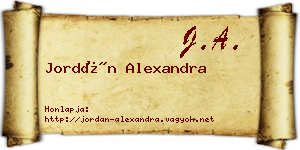 Jordán Alexandra névjegykártya