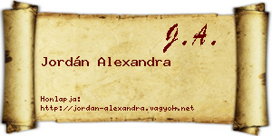 Jordán Alexandra névjegykártya